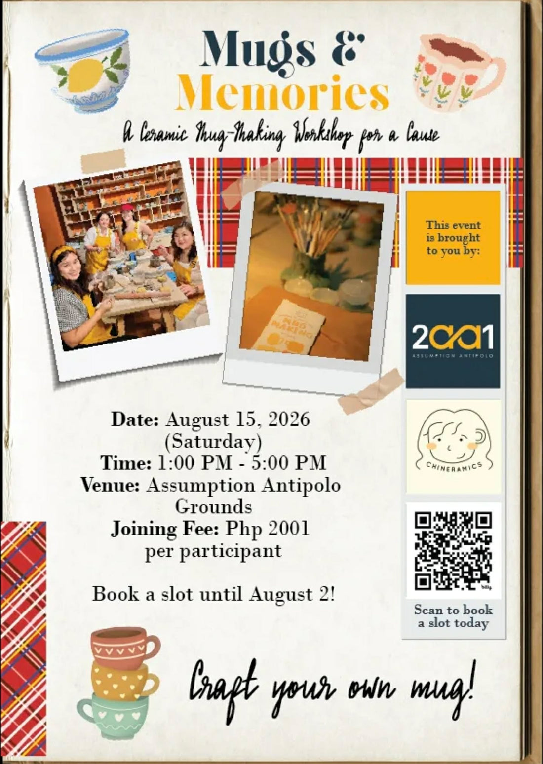 Mugs & Memories: Create, Connect, Give Forward on Aug 15